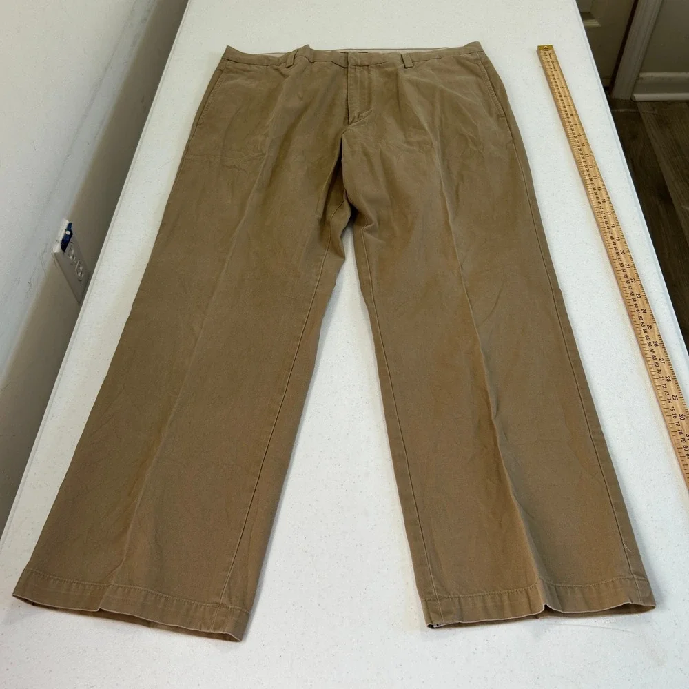 Banana Republic Gavin Chino Mens 36x30 Khaki Tan Straight Leg Cotton Pants 6733